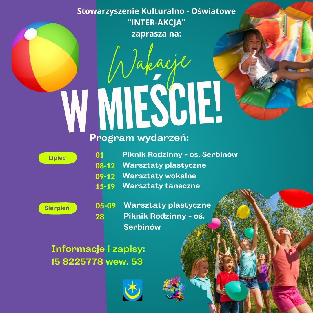 Plakat Wakacje w miescie